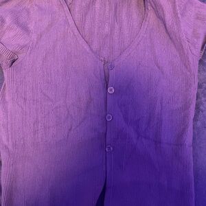 Purple Button-Up Cardigan